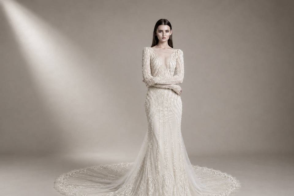 Art Deco Beaded Wedding Dress