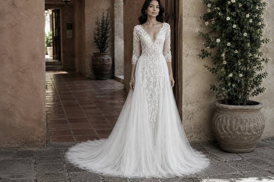 Detachable Overskirt Bridal Go