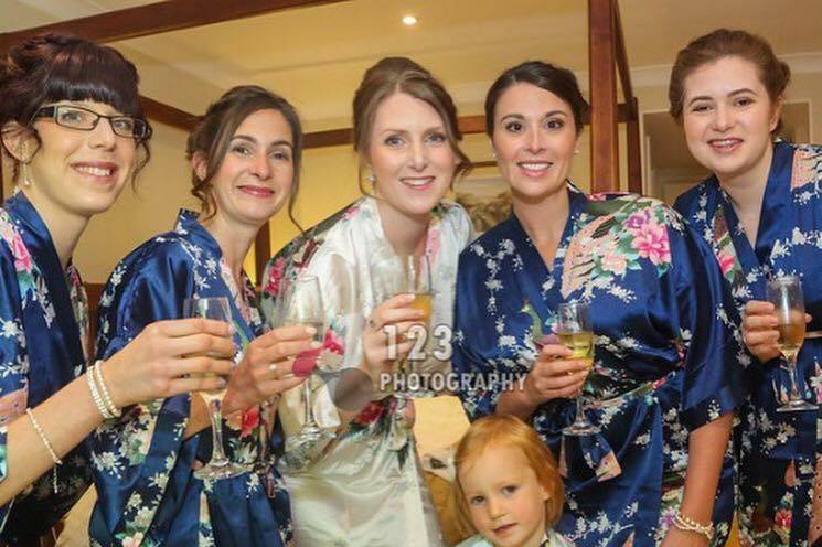 Bride and bridesmaids hair