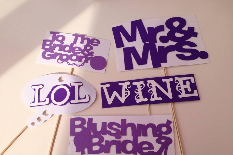 Photo booth word props
