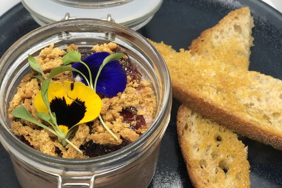 Whipped chicken liver pate