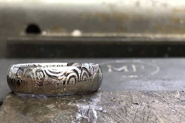 Men's Damascus steel wedding ring