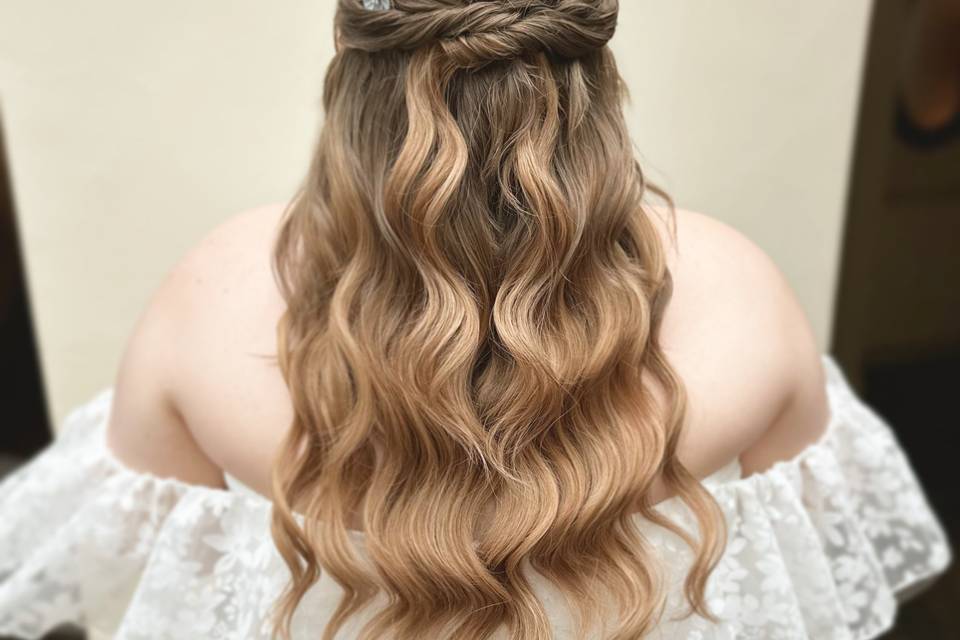 Half up half down bridal hair