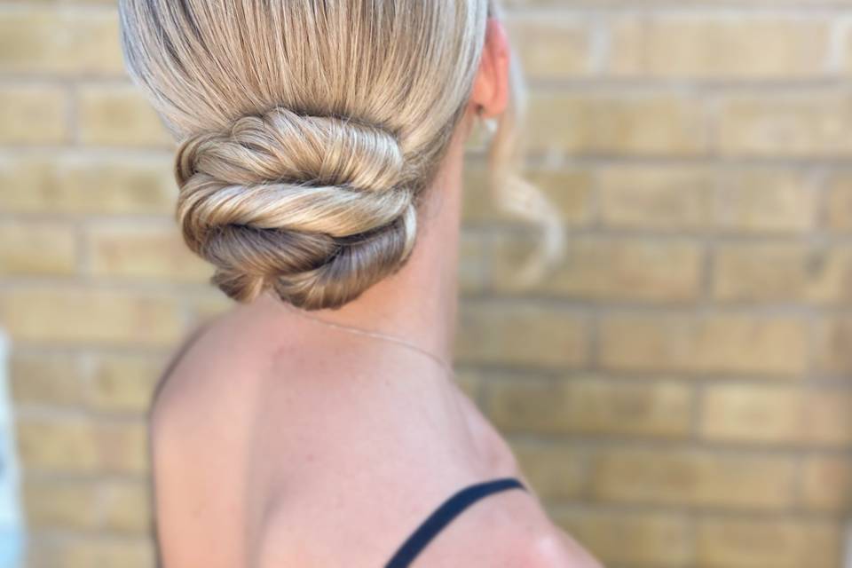 Sleek bridal bun