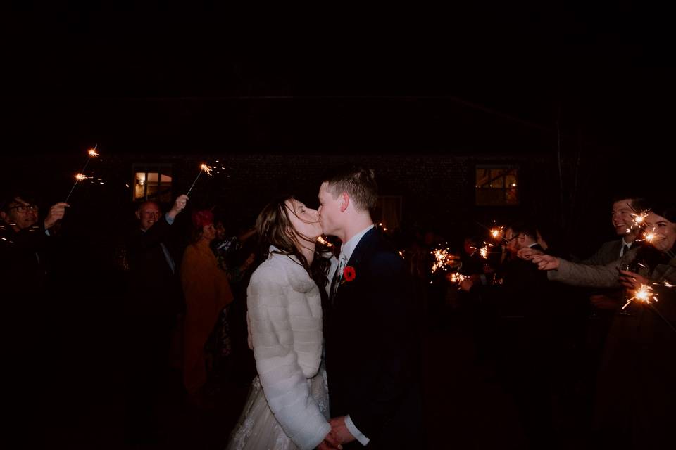 Wedding. Sparklers.