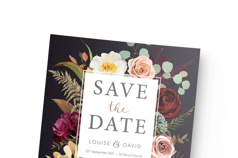 Floral save-the-dates