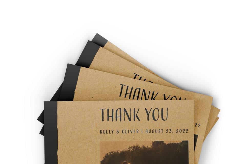 Rustic thank-you cards