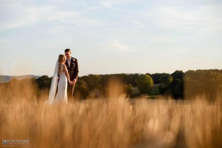 Newlyweds standing in a field - Kevin Watkins Wedding Films