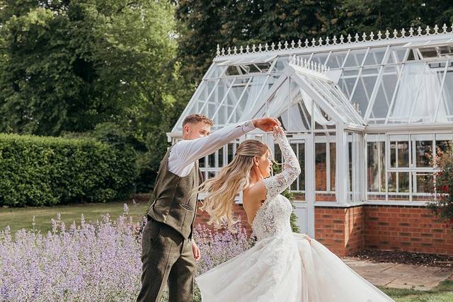 Our couples by the greenhouse