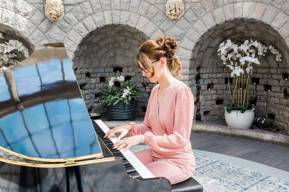 Hannah at the piano