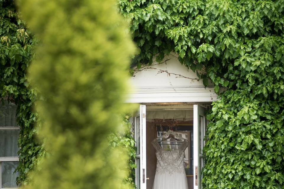 Wedding dress at Etrop Grange