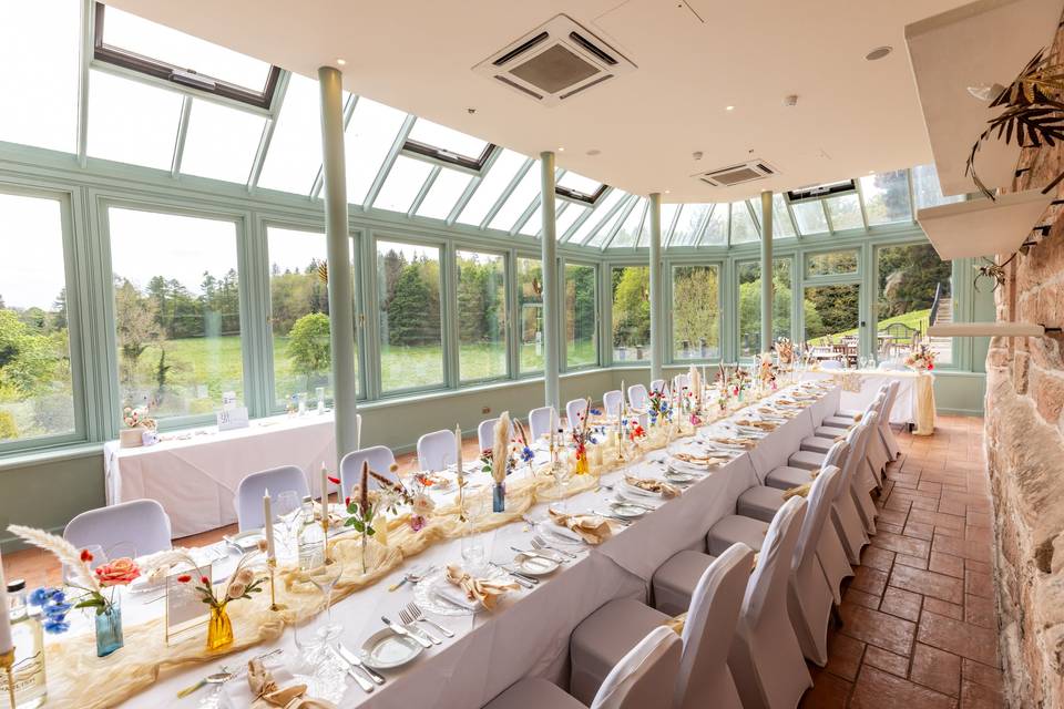 Orangery set with long table