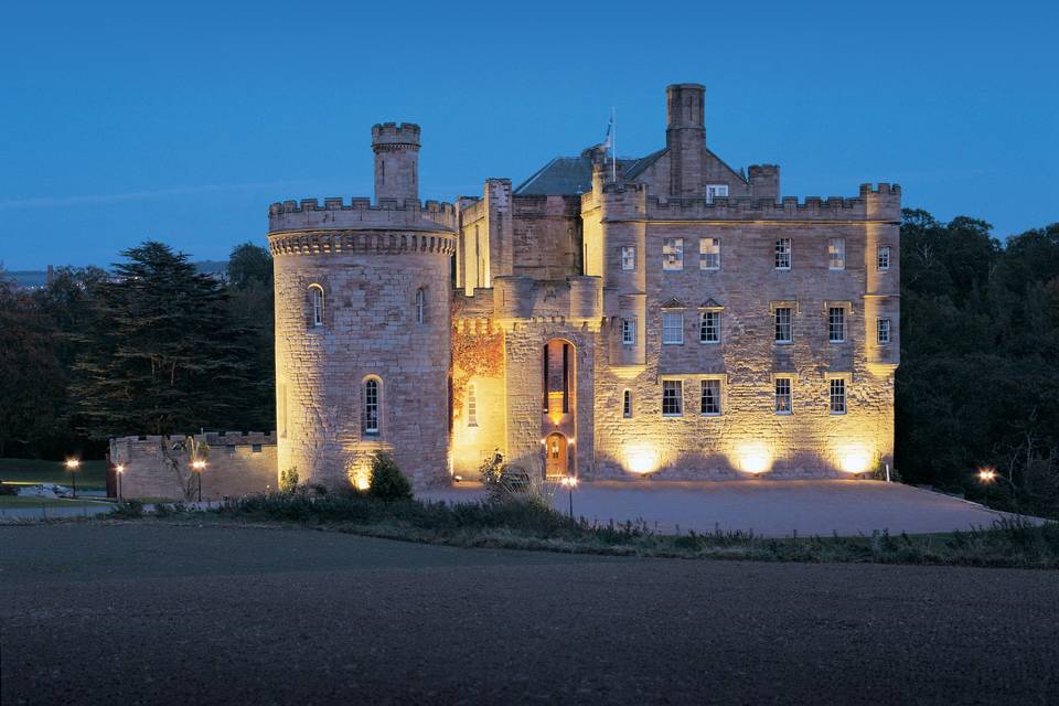 Dalhousie Castle at night