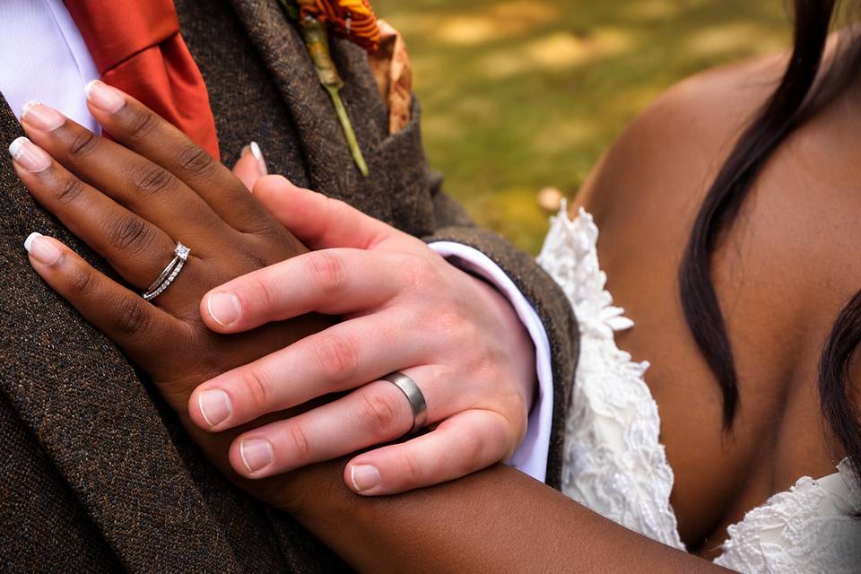 Wedding ring detail.