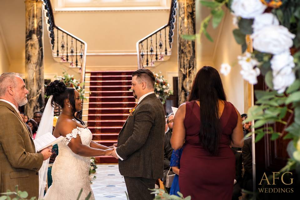 Wedding ceremony setting.