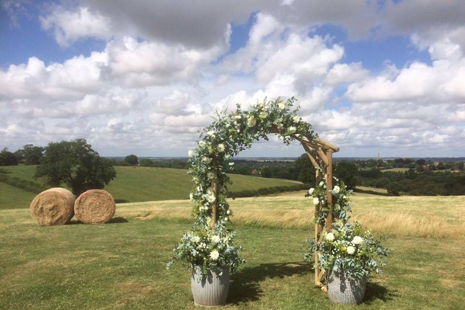 Rustic floral arch