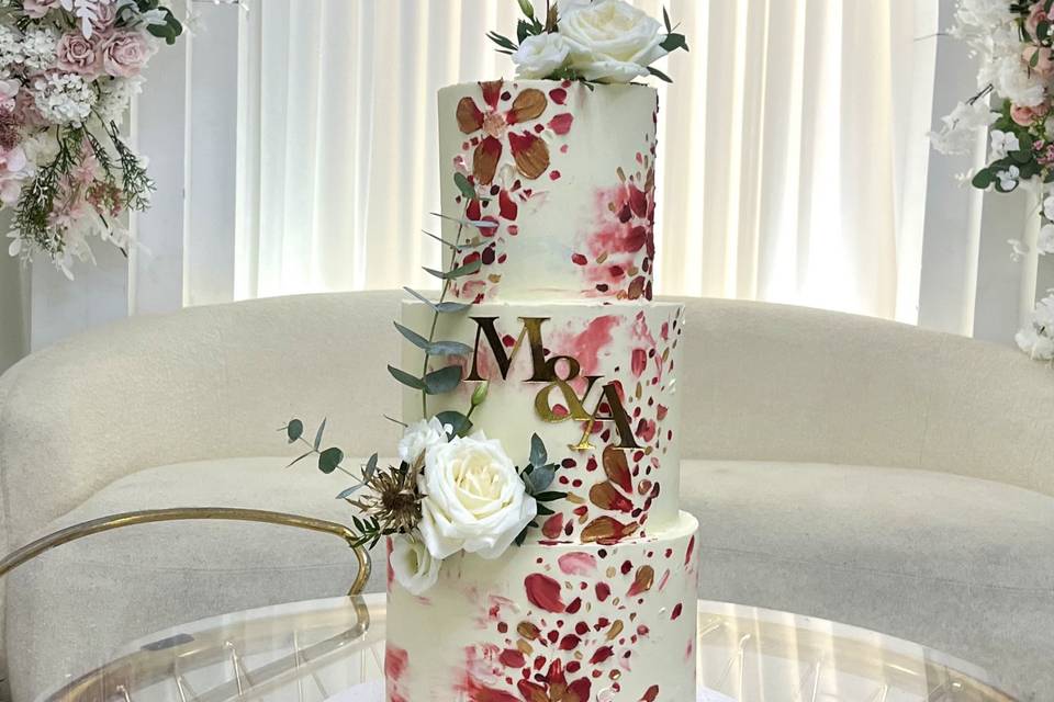 3 tier abstract wedding cake
