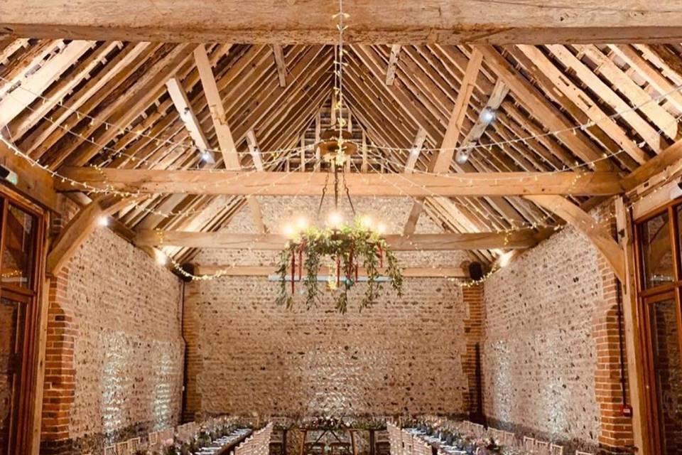 Banqueting set-up in the Main Barn