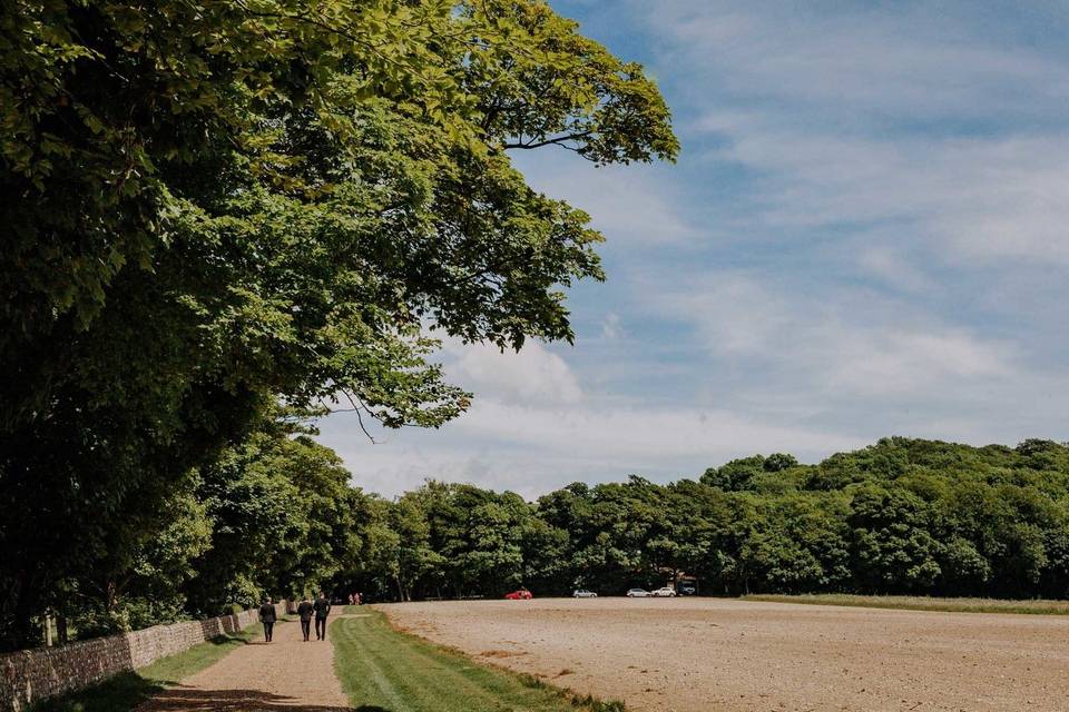 The drive up to the Barns