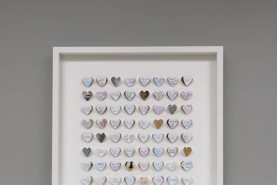 64 heart guest book frame