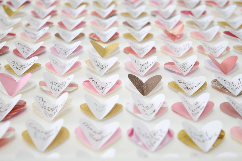 Blush pink and gold hearts