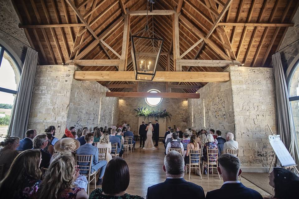 Civil ceremony inside
