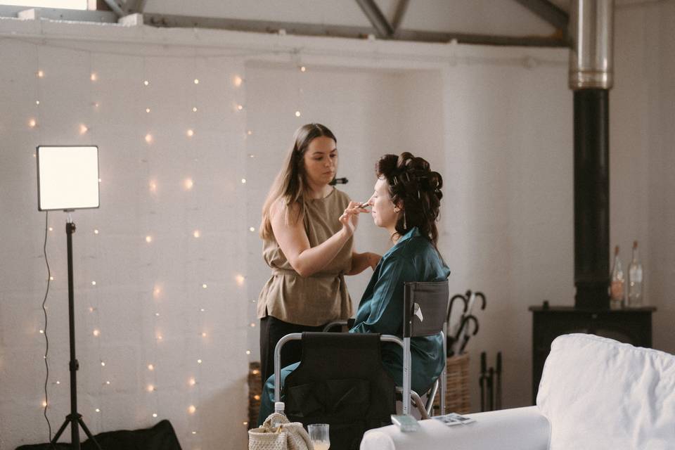 Bridal Prep in Loft Room