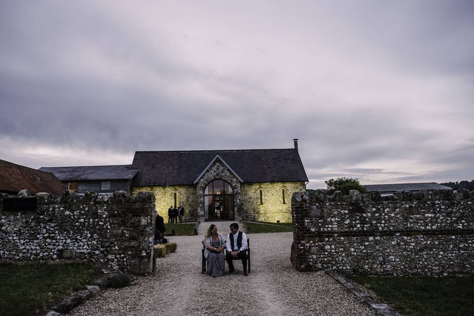 Bake Barn at dusk