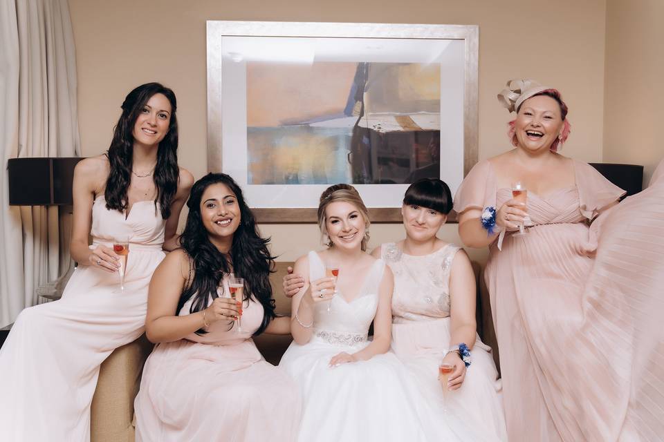 Bride and Bridesmaids