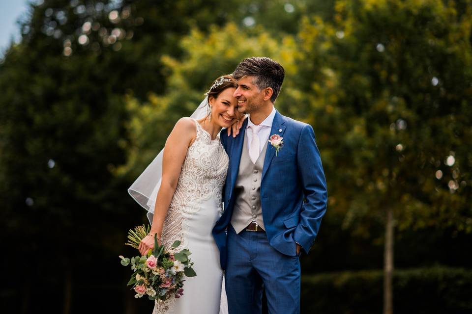 Bride and groom in Ely.