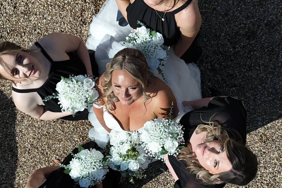 Drone with Bridesmaids