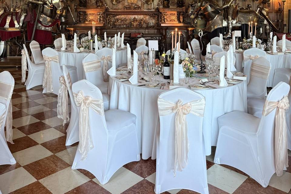 Warwick castle wedding tables