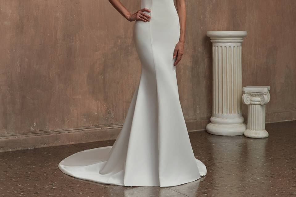 Satin mermaid wedding gown