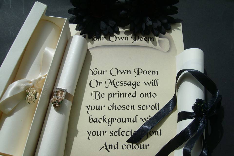 Scroll using own poem
