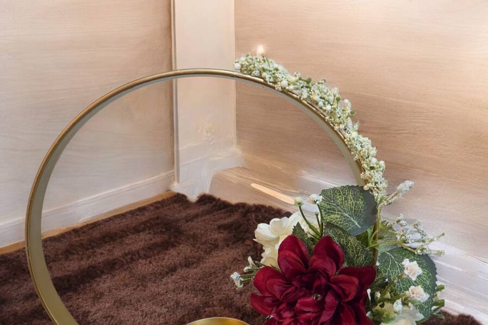 Floral gold hoops