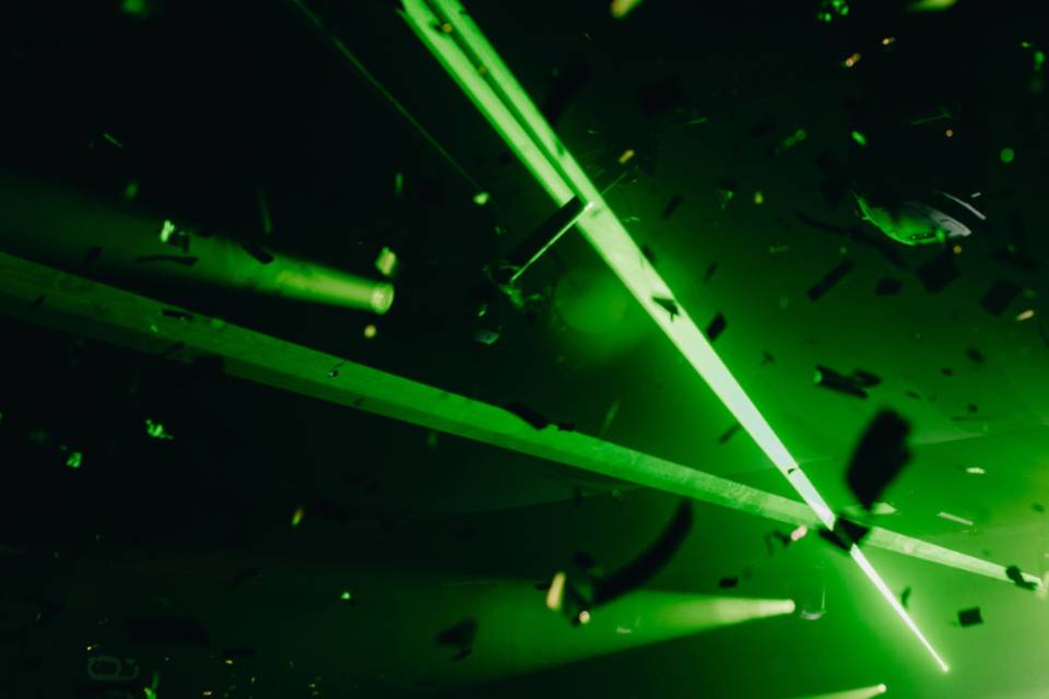 Laser and confetti