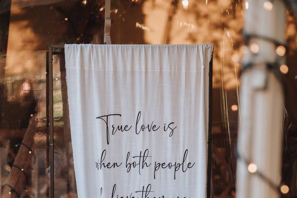 Linen Welcome Sign