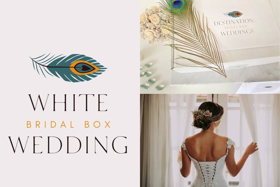 White wedding bridal box