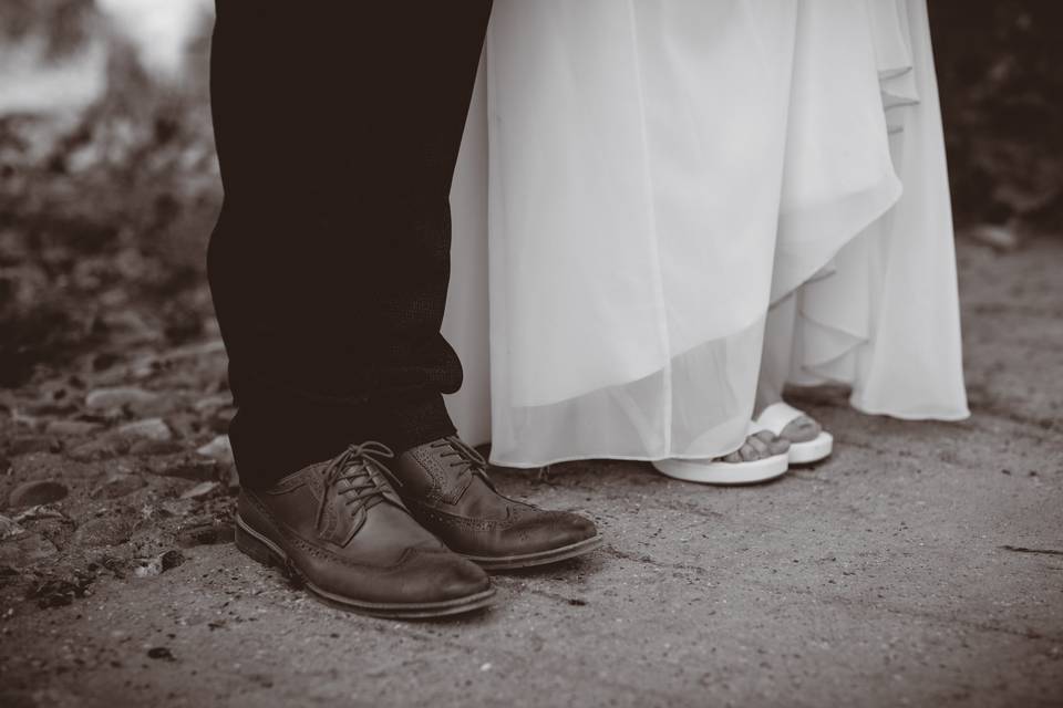 Details of wedding shoes