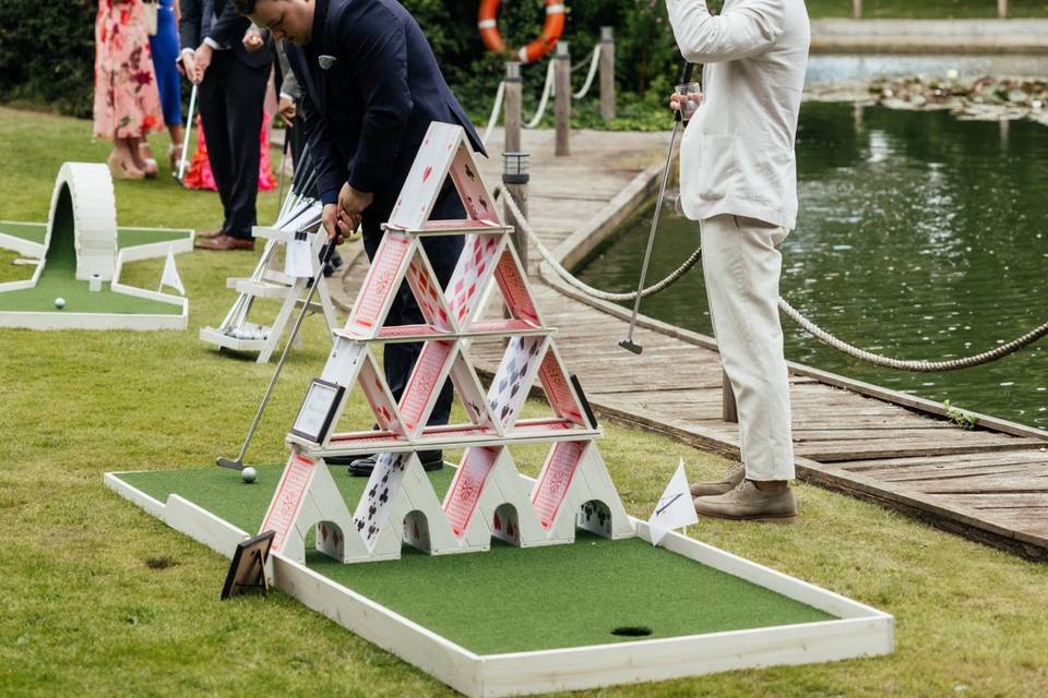 Guests playing Crazy Golf