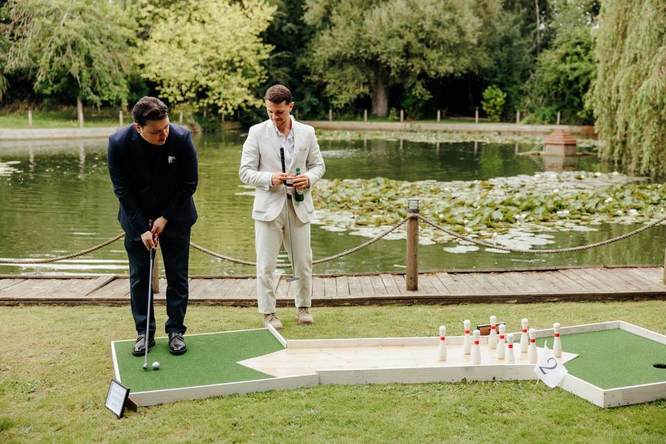 Guests playing Crazy Golf