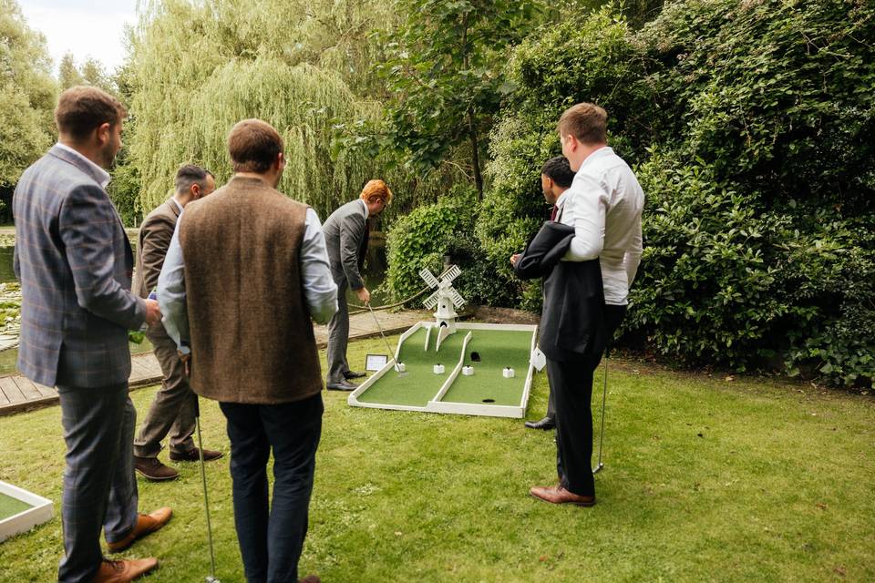 Guests playing Crazy Golf