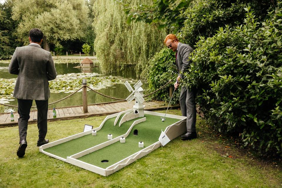 Guests playing Crazy Golf