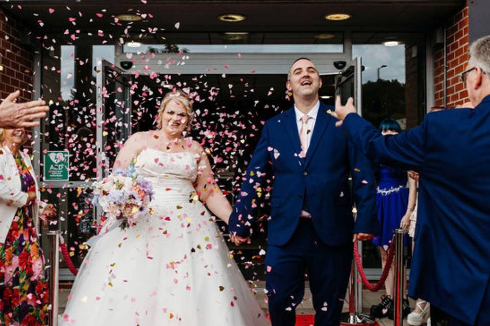 Bride and Groom Confetti photo
