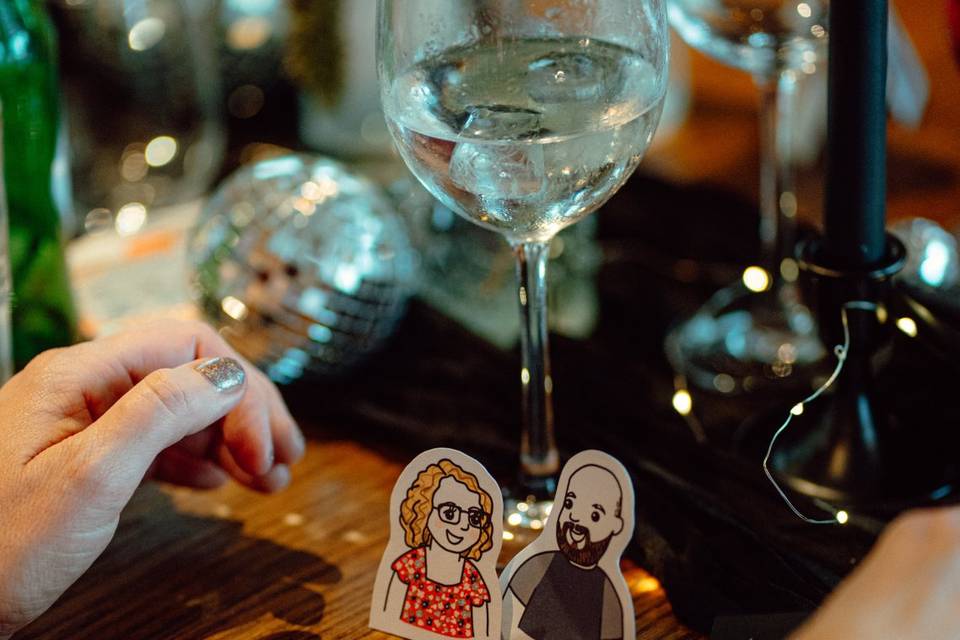 Guest portrait name cards