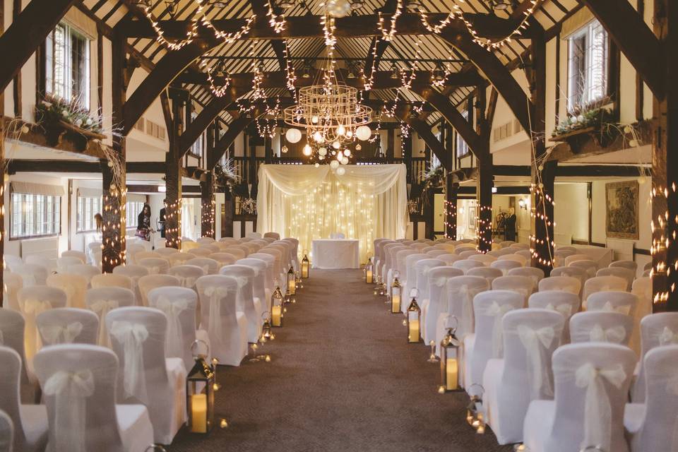 Charmingly decorated ceremony space