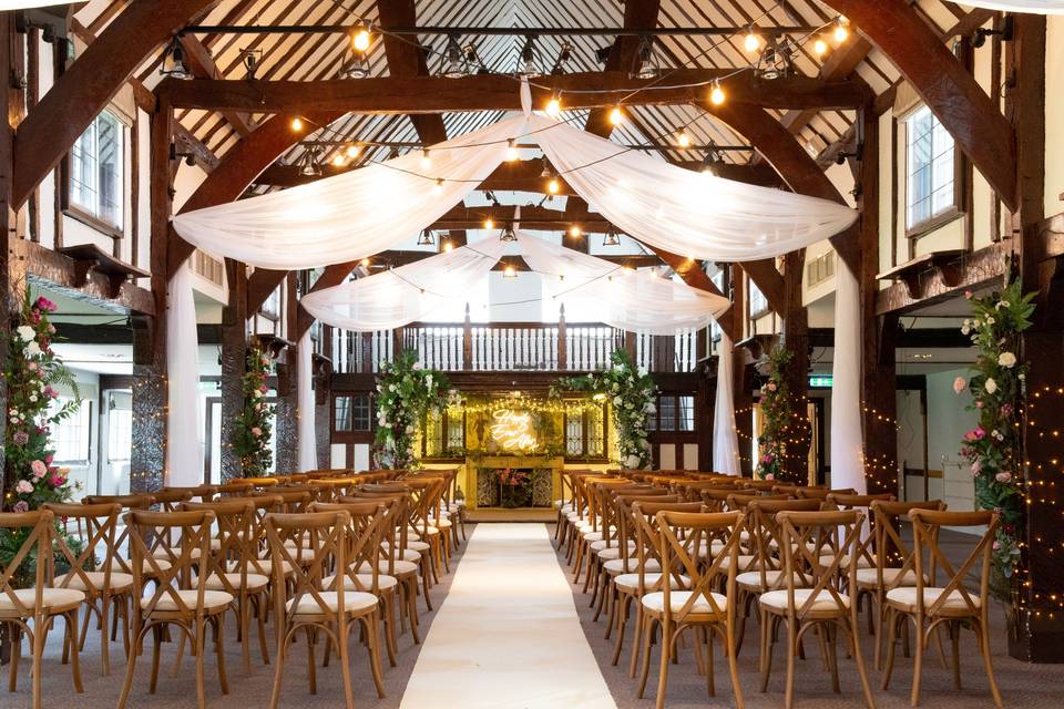 Lovely indoor ceremony space