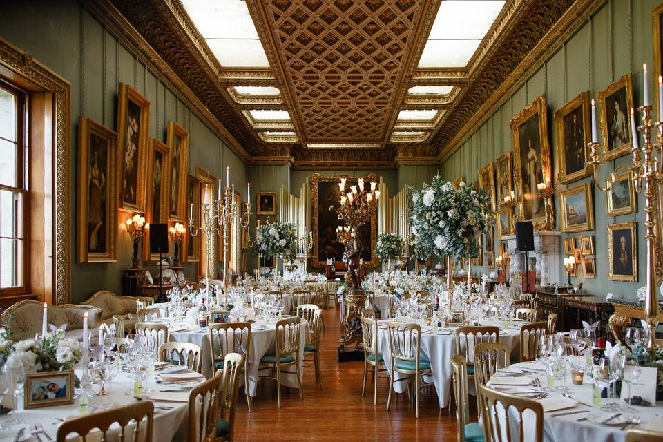 Wedding Breakfast Set up in Somerley House