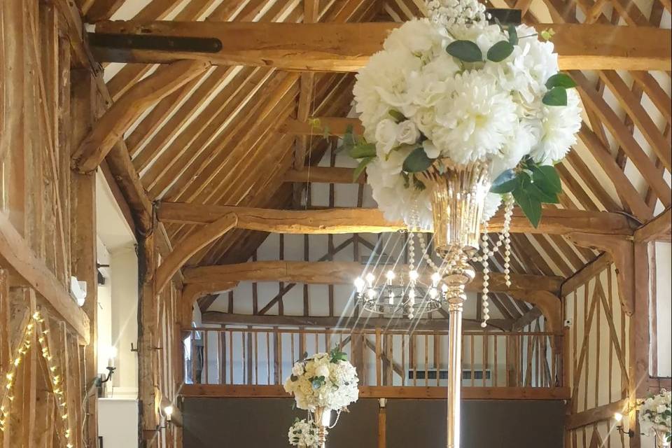 Barn wedding florals