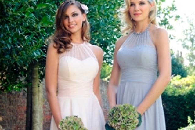 Full-length bridesmaid gowns